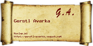 Gerstl Avarka névjegykártya